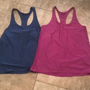 Under armour racerback tanks with drawstring